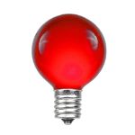 100 G50 Globe Light String Set with Red Bulbs on White Wire