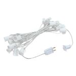 25 G50 Globe Light String Set with Green Bulbs on White Wire
