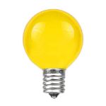 25 G50 Globe Light String Set with Yellow Bulbs on Brown Wire