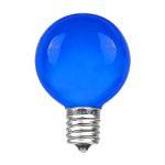 100 G50 Globe Light String Set with Blue Bulbs on Brown Wire
