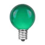 100 G50 Globe Light String Set with Green Bulbs on Brown Wire