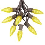 25 Light String Set with Yellow LED C9 Bulbs on Brown Wire