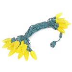 25 Yellow C9 LED Pre-Lamped String Lights Green Wire