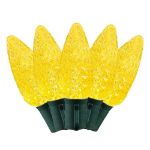 25 Yellow C9 LED Pre-Lamped String Lights Green Wire
