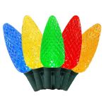 25 Multi-Colored LED C9 Pre-Lamped String Lights Green Wire