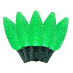 25 Green LED C9 Pre-Lamped String Lights Green Wire