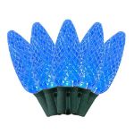 25 Blue LED C9 Pre-Lamped String Lights Green Wire