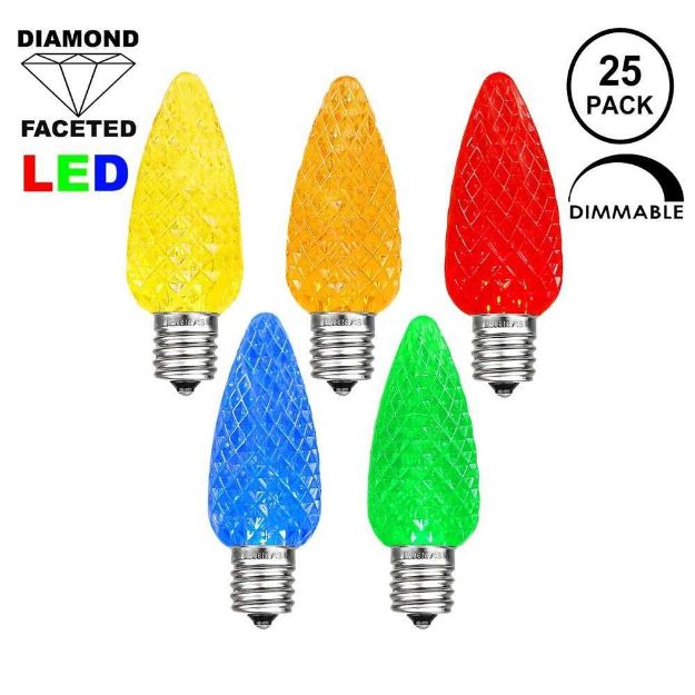 Multi C9 LED Replacement Bulbs 25 Pack