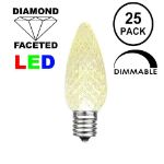 25 Light String Set with Warm White LED C9 Bulbs on White Wire