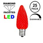 25 Light String Set with Red LED C9 Bulbs on Brown Wire