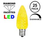 25 Light String Set with Yellow LED C9 Bulbs on Green Wire