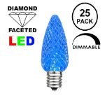 25 Light String Set with Blue LED C9 Bulbs on Black Wire