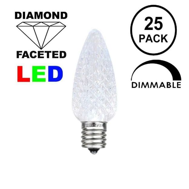 Pure White C7 LED Replacement Bulbs 25 Pack