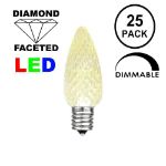 25 Light String Set with Warm White LED C7 Bulbs on Brown Wire