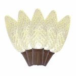 25 Warm White LED C9 Pre-Lamped String Lights Brown Wire