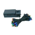 50 LED Battery Operated Lights Multi Green Wire