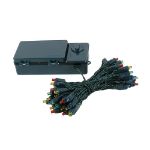 50 LED Battery Operated Lights Multi Green Wire