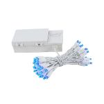 50 LED Battery Operated Lights Blue on White Wire