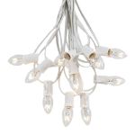 100 C7 String Light Set with Clear Bulbs on White Wire