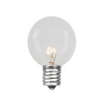 25 Clear G30 Commercial Grade Candelabra Base Light Set