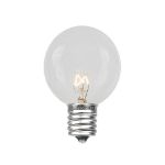25 Clear G30 Commercial Grade Candelabra Base Light Set - Brown Wire