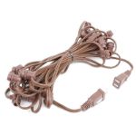 25 Clear G40 Commercial Grade Candelabra Base Light Set - Brown Wire