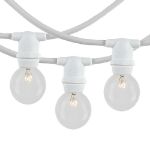 25 Clear G30 Commercial Grade Candelabra Base Light Set - White Wire