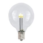 25 Warm White LED G40 Commercial Grade Candelabra Base Light Set - White Wire