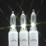 10 Light Traditional T5 Warm White LED Mini Lights White Wire