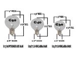 25 Clear G50 Commercial Grade Intermediate Base Light Set - Brown Wire