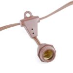 25 Warm White G50 LED Suspended Commercial Grade Intermediate Base Light Set - Brown Wire