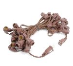 25 Warm White G50 LED Suspended Commercial Grade Intermediate Base Light Set - Brown Wire