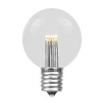 80 Warm White G50 LED Suspended Commercial Grade Intermediate Base Light Set - White Wire