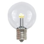 100 Warm White LED G30 Commercial Grade Candelabra Base Light Set - White Wire