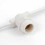 100 Warm White LED G30 Commercial Grade Candelabra Base Light Set - White Wire