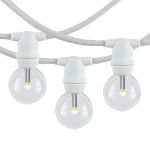 100 Warm White LED G30 Commercial Grade Candelabra Base Light Set - White Wire
