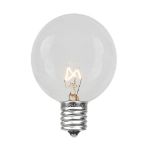 100 Clear G40 Commercial Grade Candelabra Base Light Set - White Wire