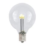 100 Warm White LED G40 Commercial Grade Candelabra Base Light Set - White Wire
