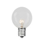 100 Clear G30 Commercial Grade Candelabra Base Light Set - White Wire