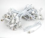 80 Warm White G50 LED Suspended Commercial Grade Intermediate Base Light Set - White Wire