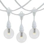 80 Warm White G50 LED Suspended Commercial Grade Intermediate Base Light Set - White Wire