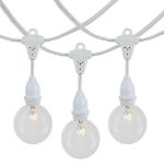 25 Clear G50 Suspended Commercial Grade Intermediate Base Light Set - White Wire