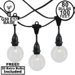 80 Clear G50 Suspended Commercial Grade Intermediate Base Light Set