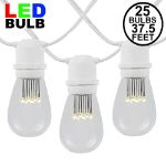 25 LED S14 Warm White Commercial Grade Light String Set on 37.5' of White Wire 