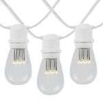 50 LED S14 Warm White Commercial Grade Light String Set on 100' of White Wire 