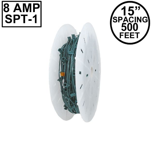 C7 500' Spool 15" Spacing 8 Amp Green Wire