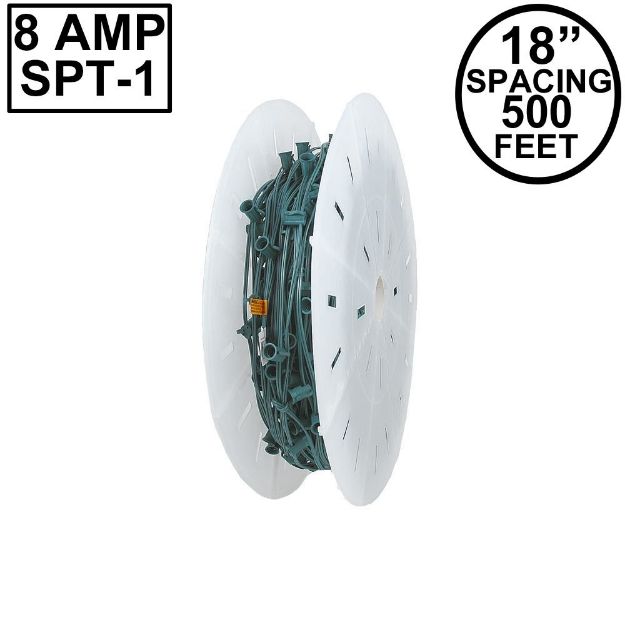 C7 500' Spool 18" Spacing 8 Amp Green Wire