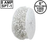 C7 1000' Spool 6" Spacing 8 Amp White Wire