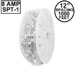C7 1000 Spool 12" Spacing 8 Amp White Wire