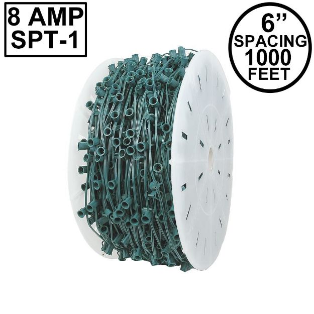 C7 1000' Spool 6" Spacing 8 Amp Green Wire